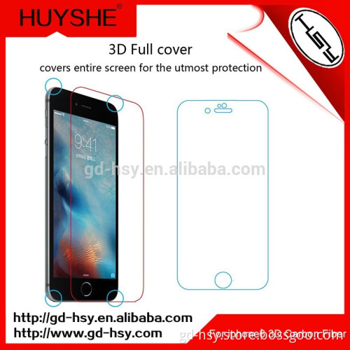 HUYSHE wholesale price anti-broken carbon fiber 3D tempered glass screen protective film shield for iphone 6